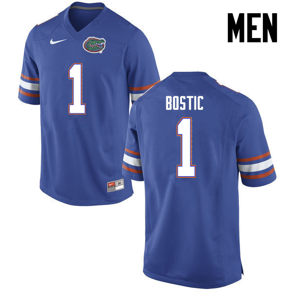 Men Florida Gators #1 Jonathan Bostic College Football Jerseys-Blue - Click Image to Close